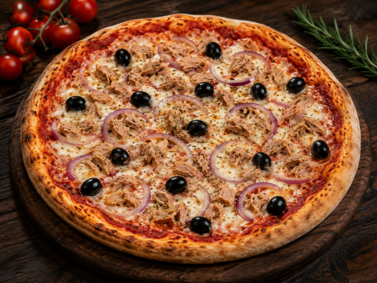 Venise — Tomate, fromage, thon, oignon, origan, olives